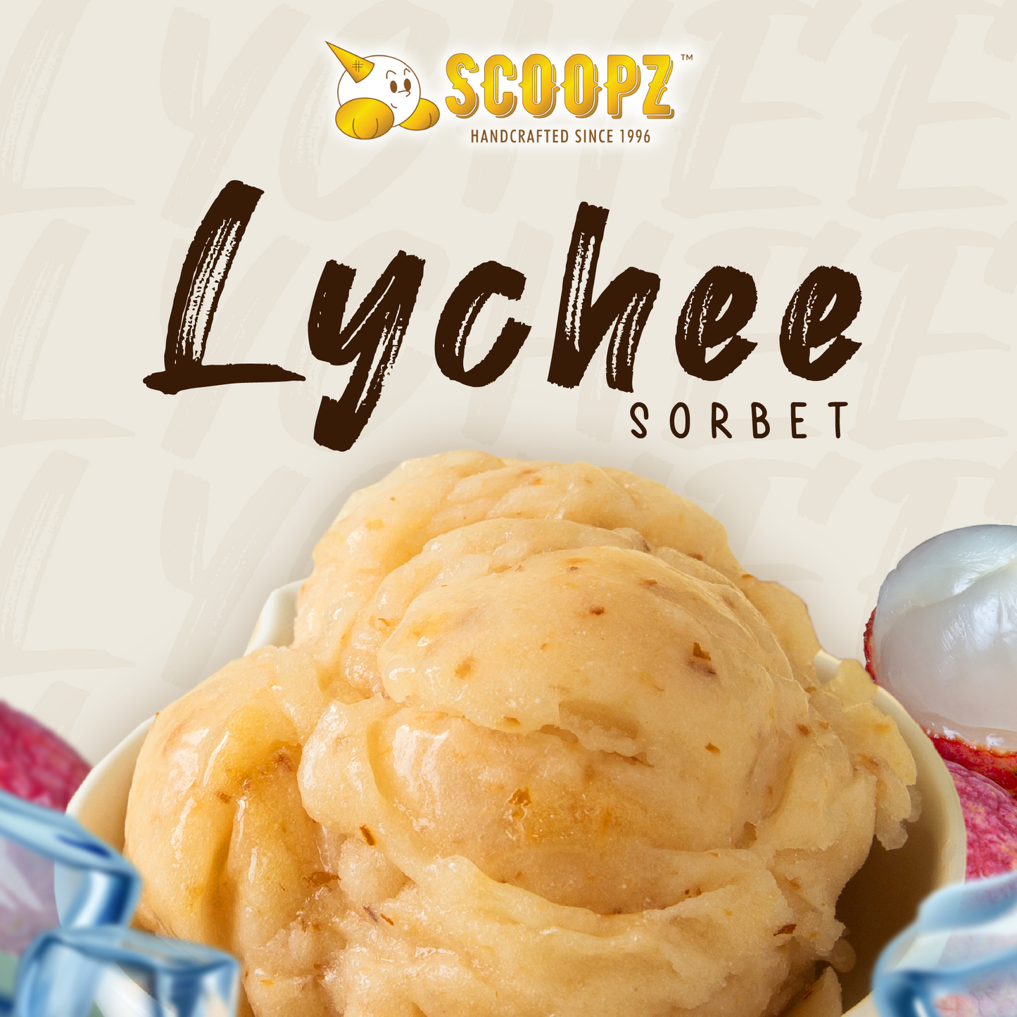 Lychee sorbet scoopz 