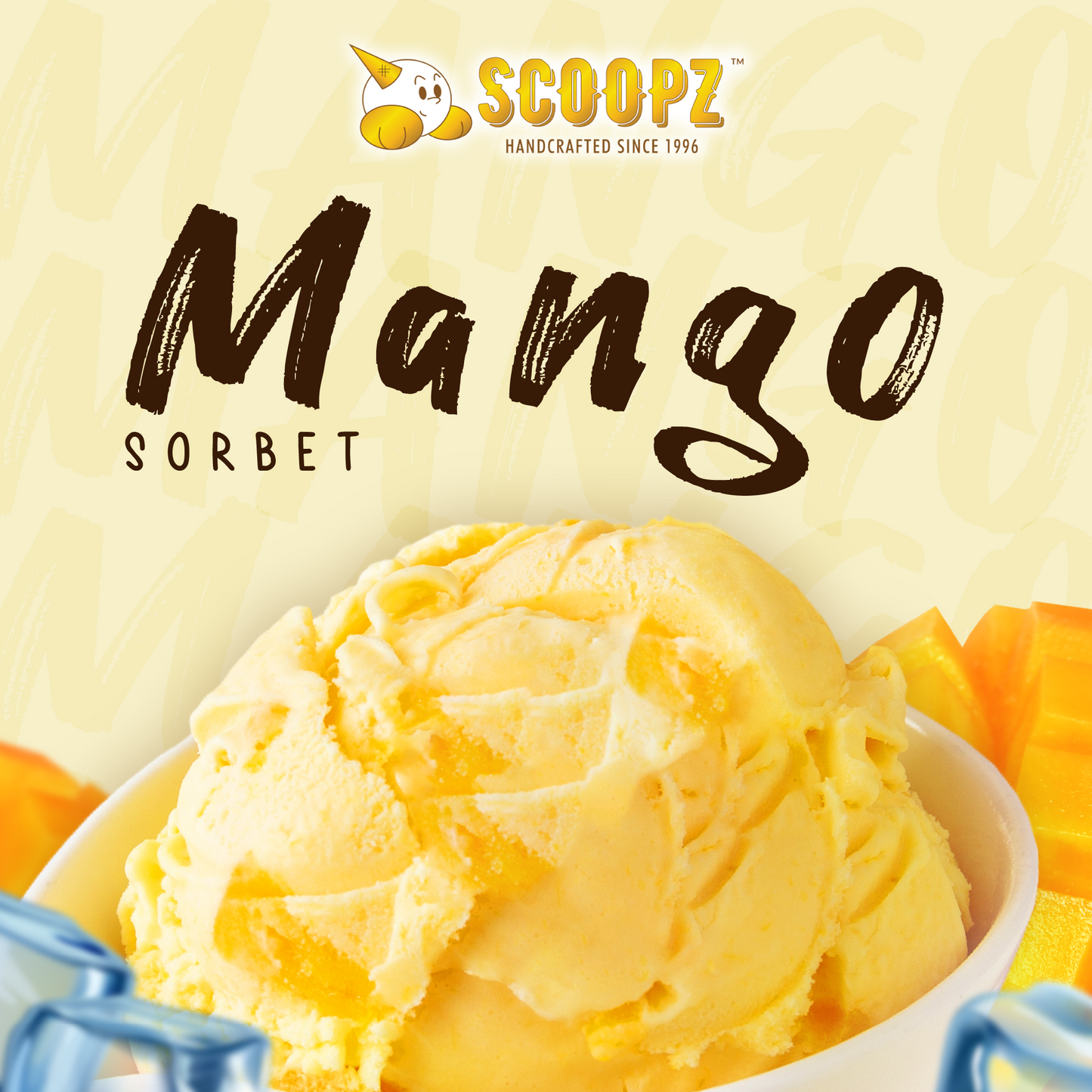 Mango sorbet scoopz