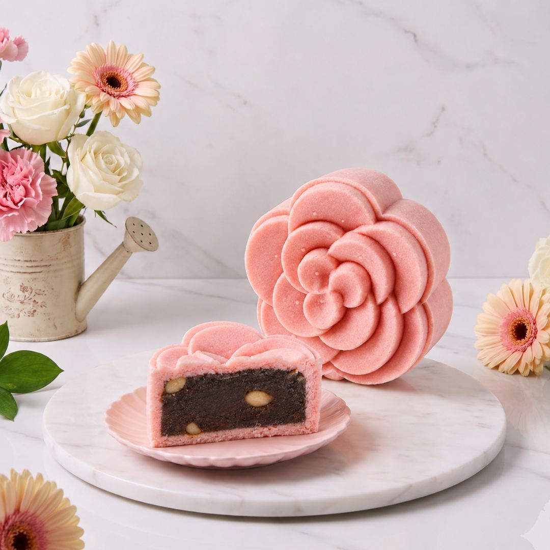 Harmony Gift  4-Piece Baked-Skin Mooncake Floral Gift | $79